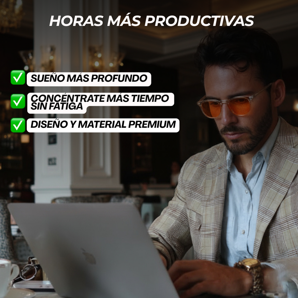 LUMORAY™ V1 – Lentes para Dormir (bloquean luz azul 99%)