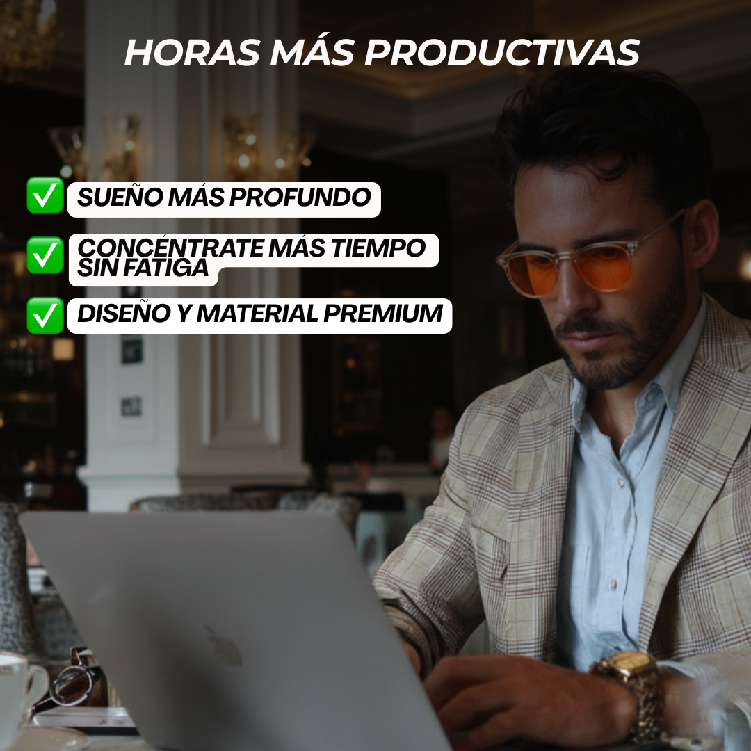 LUMORAY™ V1 – Lentes para Dormir (bloquean luz azul 99%)