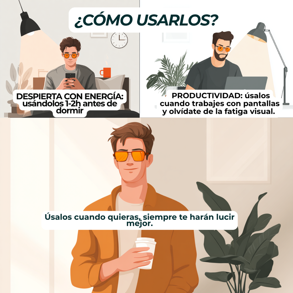 LUMORAY™ V1 – Lentes para Dormir (bloquean luz azul 99%)